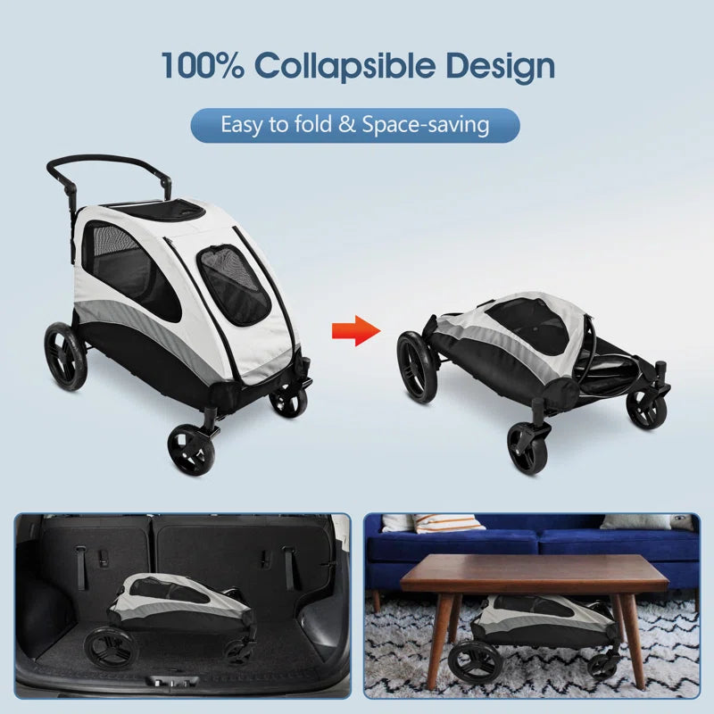 Large Dog Stroller for Pet Jogger Stroller for 2 Dogs Cats