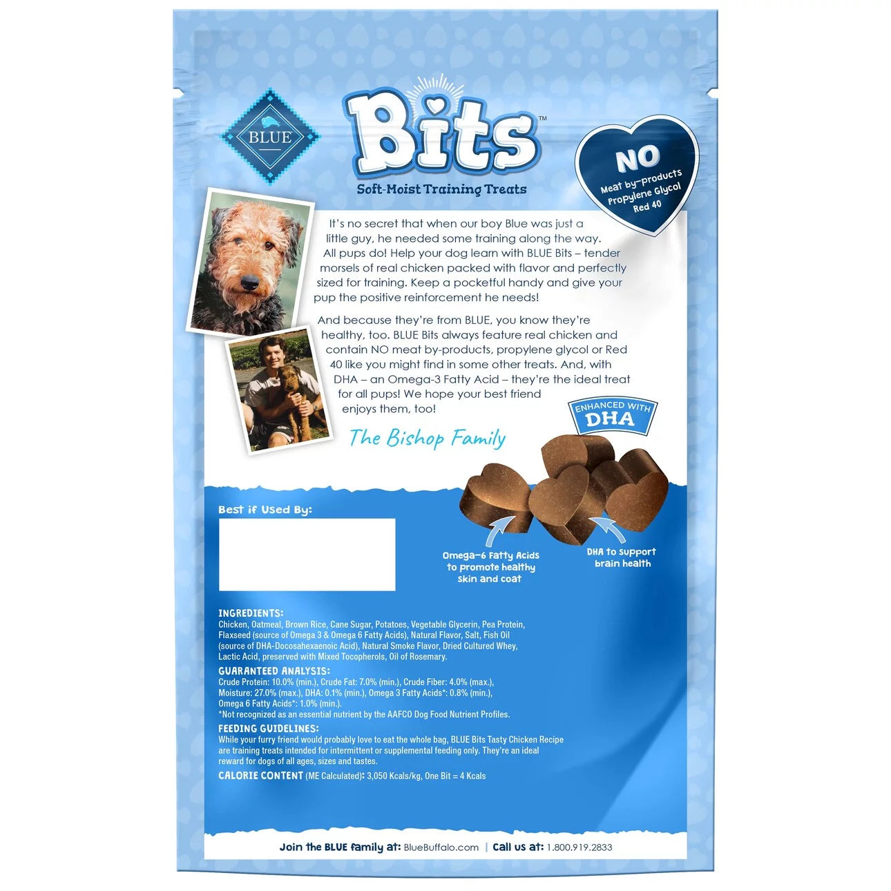 BLUE Bits Training Treats Chicken Flavor Soft Treats for Dogs, Whole Grain, 11 Oz. Bag