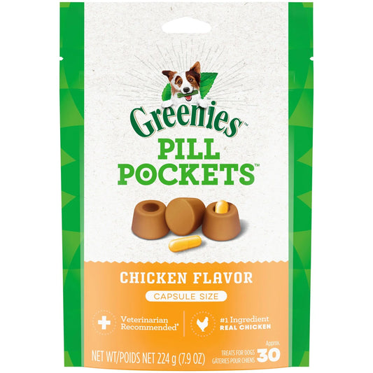 Pill Pockets Chicken Treats for Dogs, 7.9 Oz Pouch